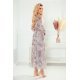Rochie midi din chiffon bej cu print bleu boho Carly 5 - jojofashion.ro