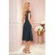 Rochie eleganta de ocazie, midi, chiffon si dantela, verde, Linda 5 - jojofashion.ro