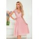 Rochie eleganta de ocazie ciffon si dantela roz pal midi Linda 2 - jojofashion.ro