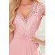 Rochie midi eleganta roz pal din chiffon si dantela Linda 6 - jojofashion.ro