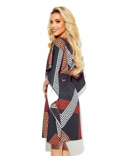 Rochie midi multicolora croi fluture oversize Butterfly Rochii de zi, Rochie midi multicolora croi fluture oversize Butterfly - jojofashion.ro