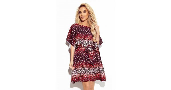 Rochie midi leopard print oversize Butterfly - JojoFashion.ro