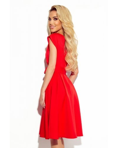Rochie midi, rosie, retro, Mazara Rochii rosii, Rochie midi, rosie, retro, Mazara - jojofashion.ro