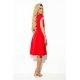 Rochie de zi eleganta midi, rosie, retro, Mazara 5 - jojofashion.ro