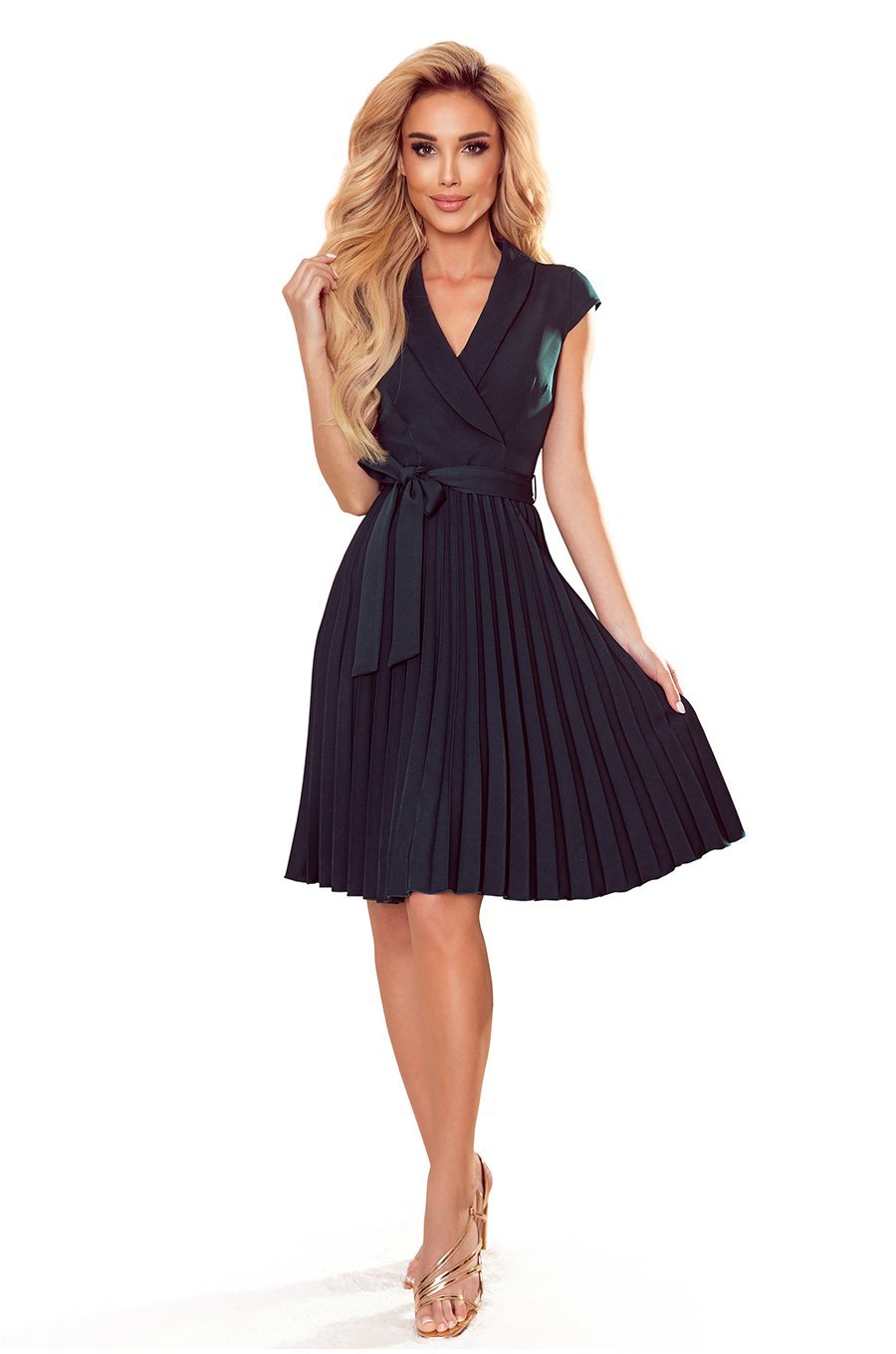 Rochie verde inchis midi plisata petrecuta Romenna Rochie verde inchis midi plisata petrecuta Romenna 3 - jojofashion.ro