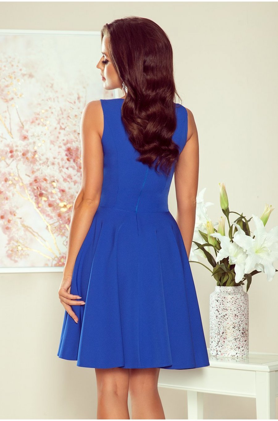 Rochie albastra midi retro Lona Rochie albastra midi retro Lona 2 - jojofashion.ro