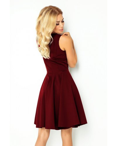 Rochie midi, burgundy, retro, in clos, Lona Rochii burgundy, Rochie midi, burgundy, retro, in clos, Lona - jojofashion.ro
