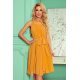 Rochie de vara midi vaporoasa chiffon galben mustar Alizee 2 - jojofashion.ro