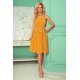 Rochie de vara midi vaporoasa chiffon galben mustar Alizee 4 - jojofashion.ro