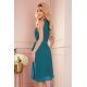 Rochie midi vaporoasa verde turcoaz Alizee 3 - jojofashion.ro