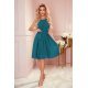 Rochie midi vaporoasa verde turcoaz Alizee 4 - jojofashion.ro