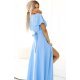Rochie eleganta lunga baby blue vaporoasa petrecuta Kasandra 5 - jojofashion.ro