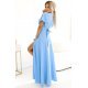 Rochie eleganta lunga baby blue vaporoasa petrecuta Kasandra 3 - jojofashion.ro