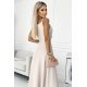 Rochie lunga bej petrecuta Scarlett Rochie lunga bej petrecuta Scarlett 5 - jojofashion.ro