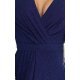Rochie eleganta lunga bleumarin navy din brocard petrecuta Kasandra 4 - jojofashion.ro