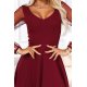 Rochie eleganta lunga burgundy vaporoasa cu maneca lunga Lorretta 4 - jojofashion.ro