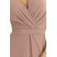 Rochie eleganta lunga cappuccino din brocard petrecuta Kasandra 5 - jojofashion.ro