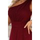 Rochie eleganta lunga burgundy vaporoasa cu glitter si un umar gol Azzurra 4 - jojofashion.ro