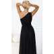Rochie eleganta lunga cu glitter neagra vaporoasa cu un umar gol Azzurra 6 - jojofashion.ro