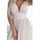 Rochie eleganta lunga, din brocard, bej, petrecuta, Sussan 5 - jojofashion.ro