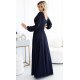 Rochie lunga din brocard bleumarin navy cu maneca lunga Roselia Rochie lunga din brocard bleumarin navy cu maneca lunga Roselia 3 - jojofashion.ro