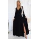 Rochie lunga neagra din brocard cu maneca lunga Roselia Rochie lunga neagra din brocard cu maneca lunga Roselia 2 - jojofashion.ro