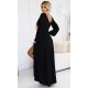 Rochie lunga neagra din brocard cu maneca lunga Roselia Rochie lunga neagra din brocard cu maneca lunga Roselia 3 - jojofashion.ro