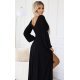 Rochie lunga neagra din brocard cu maneca lunga Roselia Rochie lunga neagra din brocard cu maneca lunga Roselia 5 - jojofashion.ro