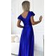 Rochie lunga din satin albastra Cristaliza Rochie lunga din satin albastra Cristaliza 5 - jojofashion.ro
