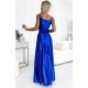 Rochie lunga din satin albastra petrecuta Juliett 3 - jojofashion.ro
