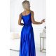 Rochie lunga din satin albastra petrecuta Juliett 5 - jojofashion.ro