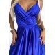 Rochie lunga din satin albastra petrecuta Juliett 6 - jojofashion.ro