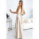 Rochie lunga din satin bej Juliett Rochie lunga din satin bej Juliett 3 - jojofashion.ro