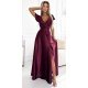 Rochie lunga din satin burgundy Cristaliza Rochie lunga din satin burgundy Cristaliza 2 - jojofashion.ro