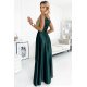 Rochie de ocazie lunga, din satin, verde smarald, petrecuta, Scarlett 3 - jojofashion.ro