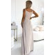 Rochie eleganta lunga din glitter bej Scarlett 3 - jojofashion.ro