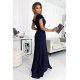 Rochie lunga din glitter bleumarin Cristaliza Rochie lunga din glitter bleumarin Cristaliza 3 - jojofashion.ro