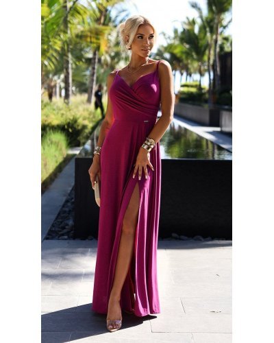 Rochie eleganta lunga din glitter burgundy Scarlett Rochii lungi, Rochie eleganta lunga din glitter burgundy Scarlett - jojofashion.ro