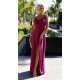 Rochie eleganta lunga din glitter burgundy Scarlett 2 - jojofashion.ro