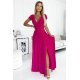 Rochie lunga din glitter roz fucsia Cristaliza Rochie lunga din glitter roz fucsia Cristaliza 2 - jojofashion.ro