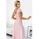 Rochie lunga din glitter roz pal Cristaliza Rochie lunga din glitter roz pal Cristaliza 5 - jojofashion.ro