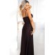 Rochie eleganta lunga maro ciocolata vaporoasa petrecuta MaraN 4 - jojofashion.ro