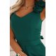 Rochie eleganta lunga verde cu floare pe bust MoniqueW 5 - jojofashion.ro