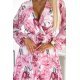 Rochie alba cu flori roz din chiffon midi plisata cu maneca lunga vaporoasa Aethra 6 - jojofashion.ro