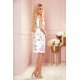 Rochie scurta ecru cu flori multicolore Kozinne 6 - jojofashion.ro