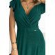 Rochie lunga verde din glitter petrecuta crapata pe picior Cristaliza 7 - jojofashion.ro