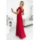 Rochie lunga rosie din glittter petrecuta crapata pe picior Cristaliza 3 - jojofashion.ro