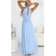 Rochie lunga din tulle baby bleu vaporoasa Selline 3 - jojofashion.ro