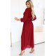 Rochie lunga din vascoza burgundy cu maneca lunga vaporoasa Avani  Rochie lunga din vascoza burgundy cu maneca lunga vaporoasa Avani  3 - jojofashion.ro