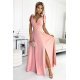 Rochie eleganta lunga, roz prafuit, petrecuta, vaporoasa, Soranya 2 - jojofashion.ro